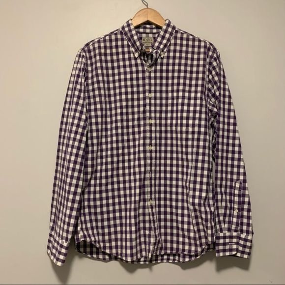 J.Crew 100% Cotton Men's Plaid Classic Button Down Shirt Large long sleeve L - Picture 1 of 11